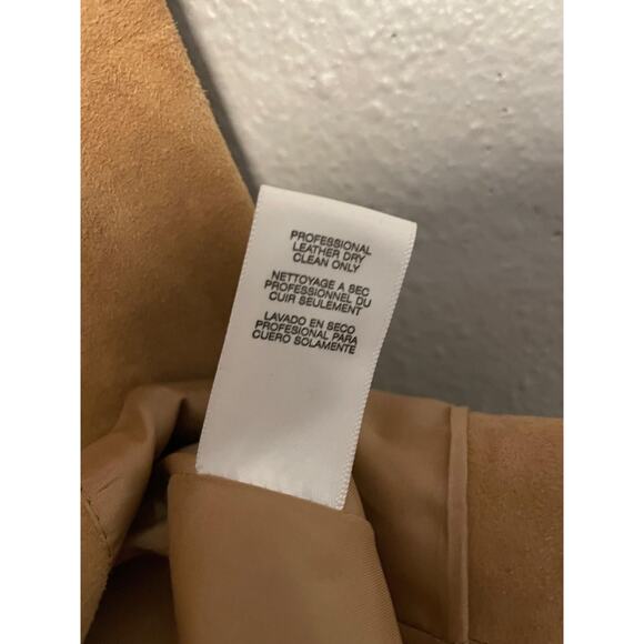 Michael Kors Jacket Womens Large Suede Leather Open Front Boho Detail - Picture 5 of 9